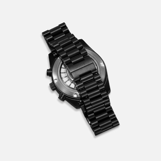 316L stainless steel metal bracelet with black PVD sandblasted finish