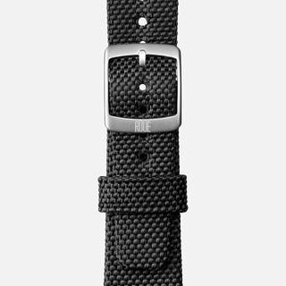 Black nylon strap with leather backing