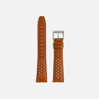 Brown perforated Driver-style leather strap